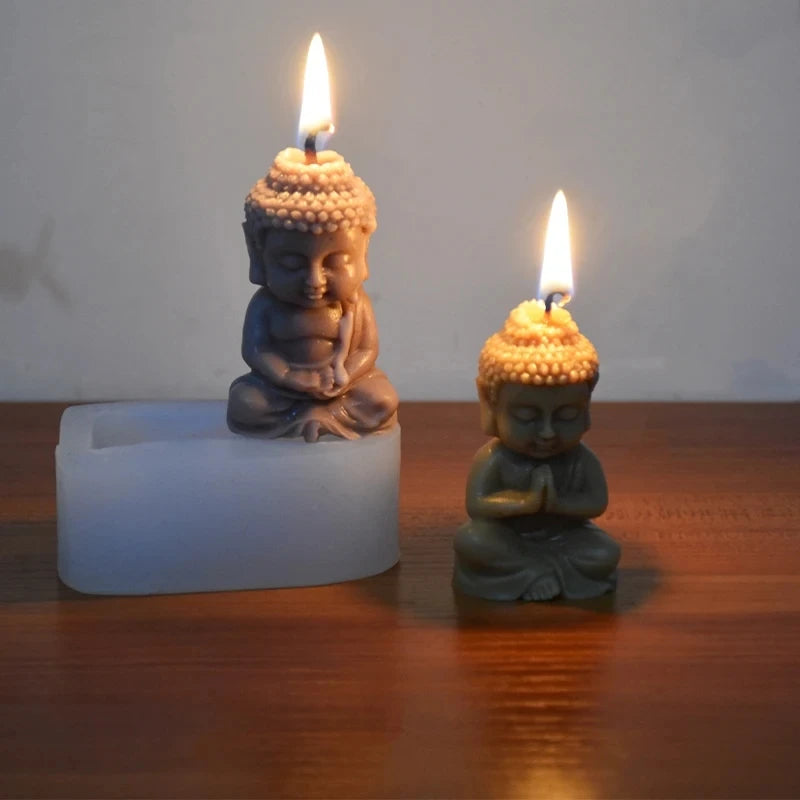 3D Buddha Silicone Candle Mold Meditation Gypsum Resin Soap Supplies