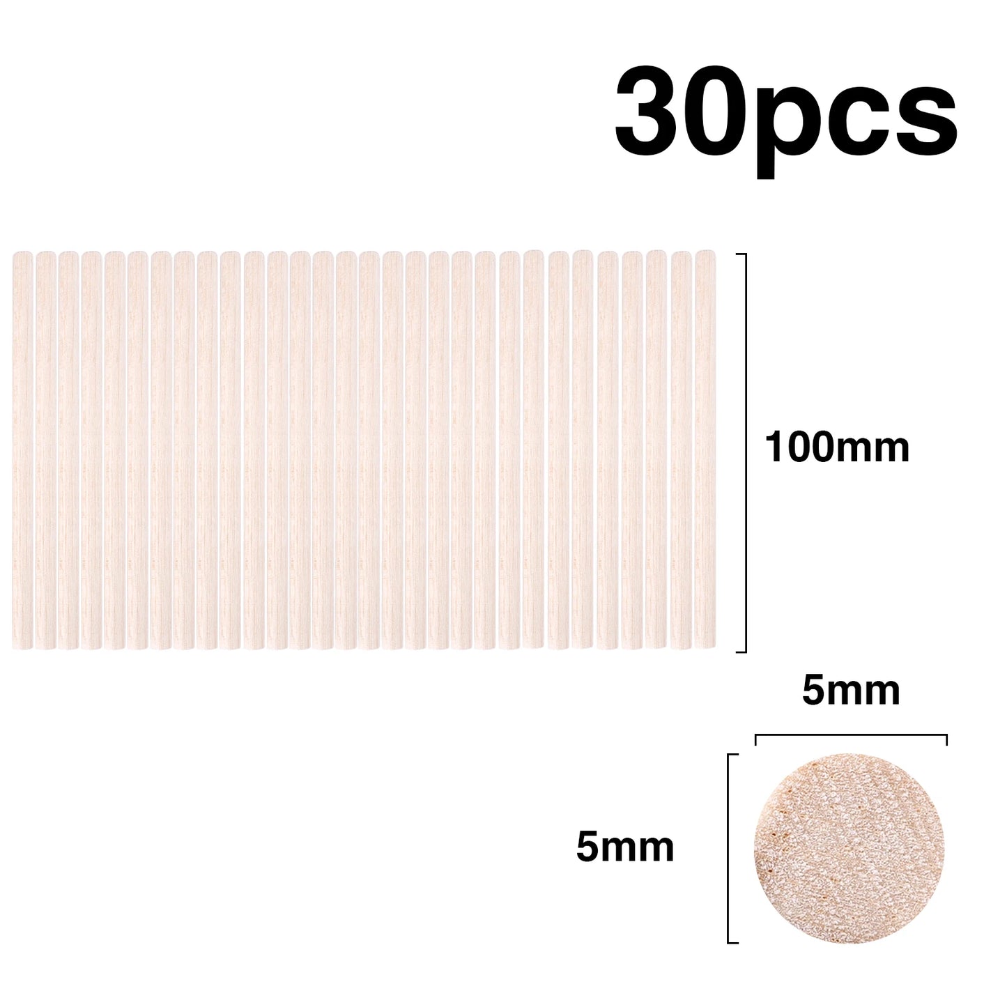 Balsa Wood Round Sticks – 3–30 pcs/Lot, 3–12mm Diameter, 10–50cm Length for Model Building