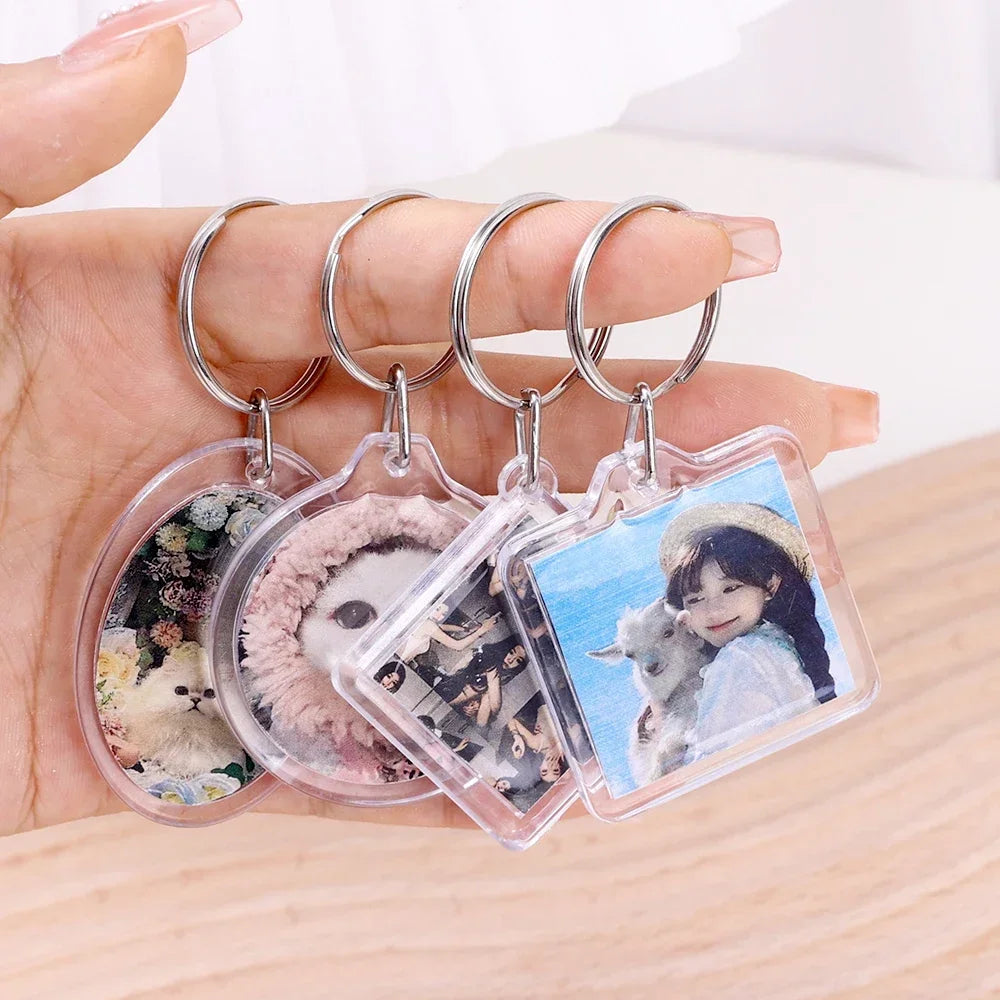 Transparent Acrylic Photo Insert for Keychains – Rectangle/Octagonal, DIY Accessory