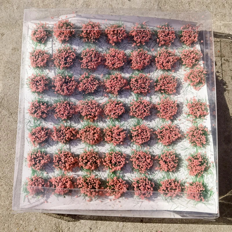 49Pcs Model Flower Cluster Static Grass Adhesive DIY Building Layout