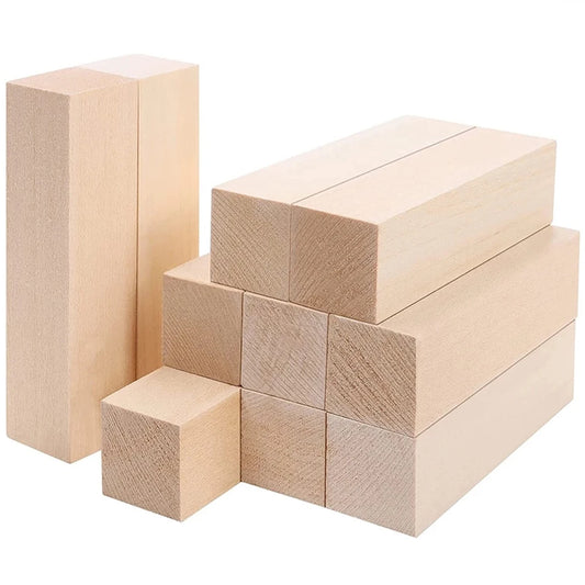 Basswood Carving Blocks – 6 or 50 pcs Natural Wood for DIY Crafts & Art, Portable for Beginners