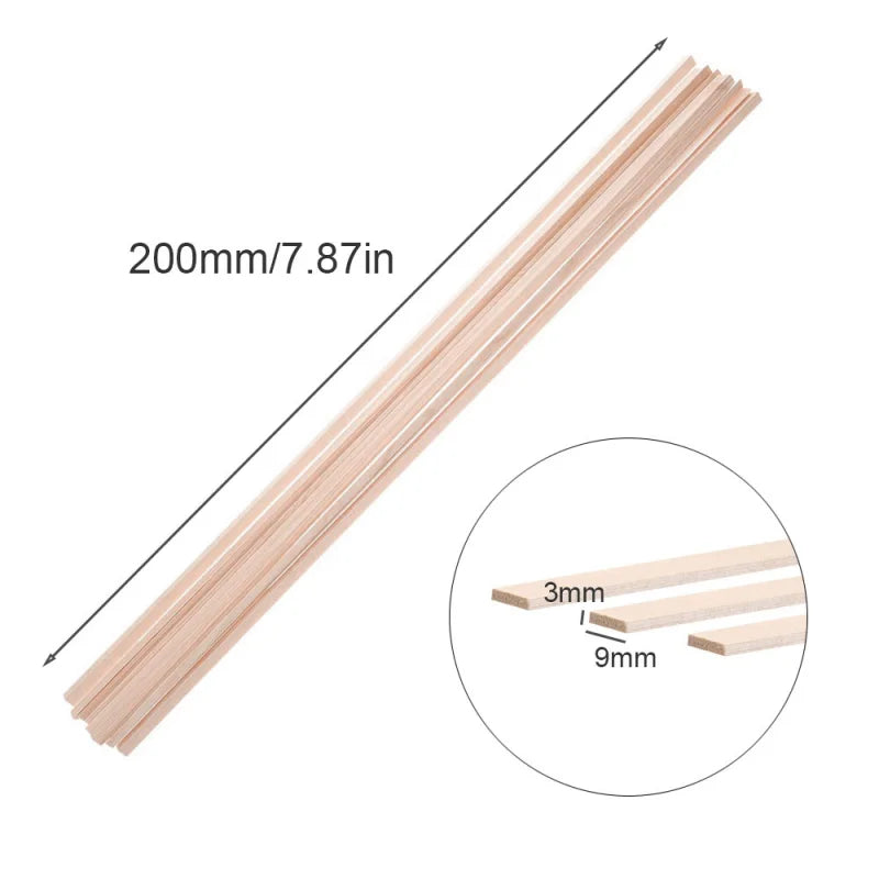 Wooden Strips for DIY – 20–50 pcs Balsa Material for Model Building, Crafts & Lanterns