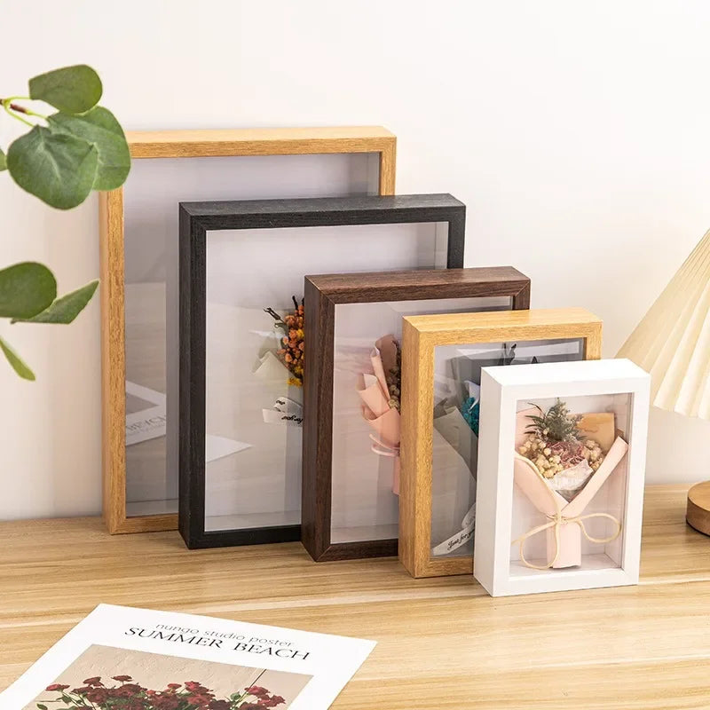 3D Wooden Picture Frames 3cm/5cm Dried Flower Specimen Display