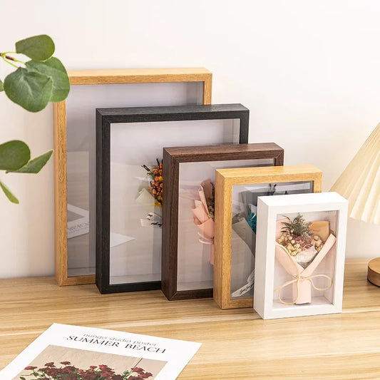 3D Wooden Picture Frames 3cm/5cm Dried Flower Specimen Display