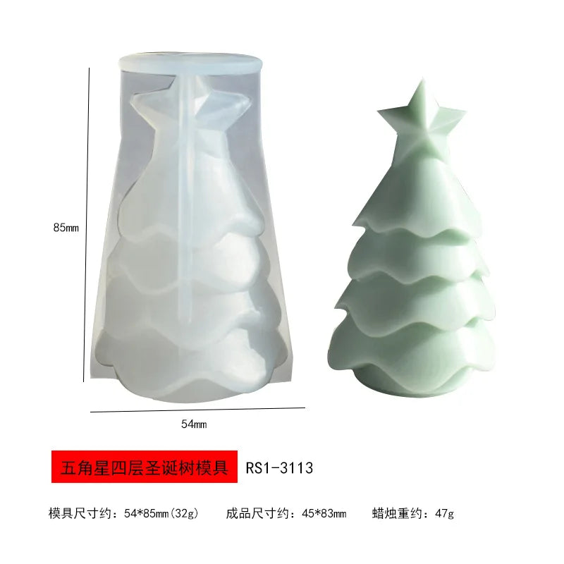 3D Christmas Tree Silicone Mold for Candle, Soap & Resin DIY