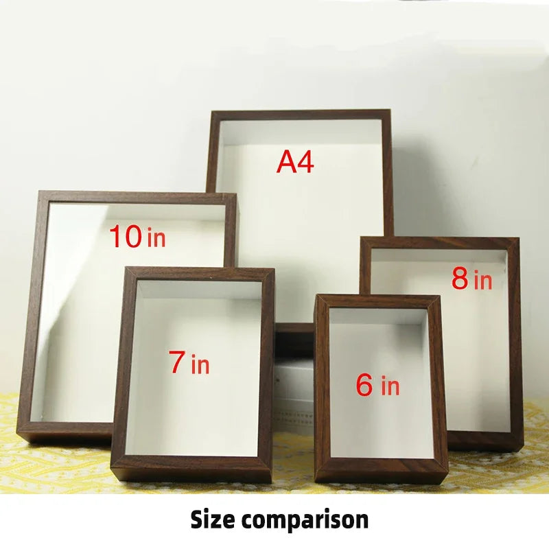 3D Wooden Picture Frames 3cm/5cm Dried Flower Specimen Display