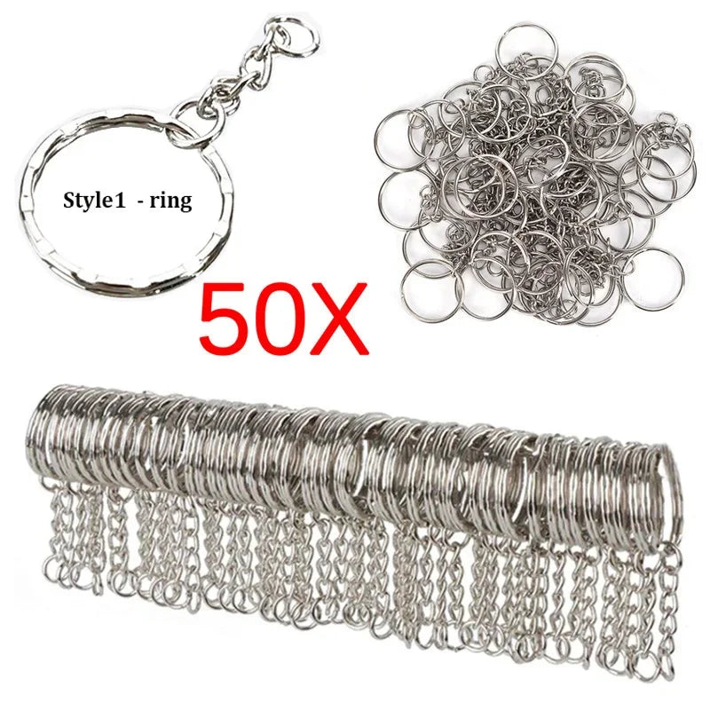 Metal Keychains with Split Ring – 10/50 pcs, Key Rings & Keyfob Holder for DIY