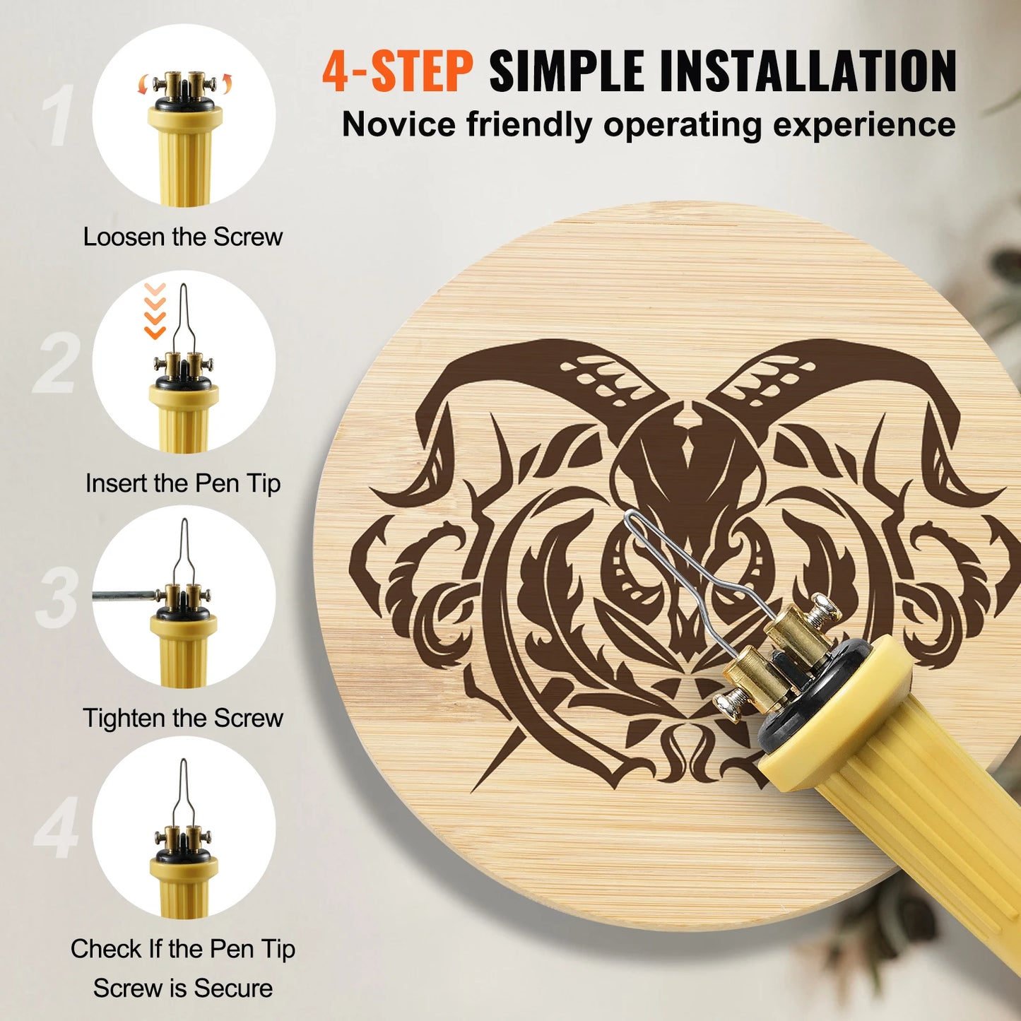 Wood Burning Tool Kit, 200–700°C Adjustable Pyrography Machine (23 Wire Tips)