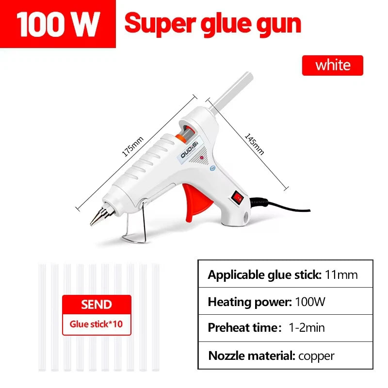 100W Hot Melt Glue Gun 11mm Sticks DIY Household Industrial Repair Tool