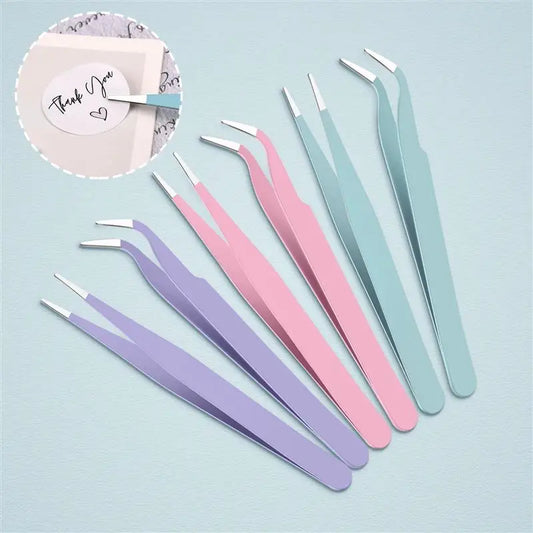 Stainless Steel Tweezers Straight/Elbow for Scrapbook Crafts