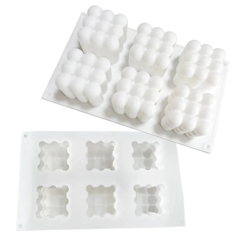 6-cavity Large Bubble Silicone Candle Mold Cake Aromatherapy Soap