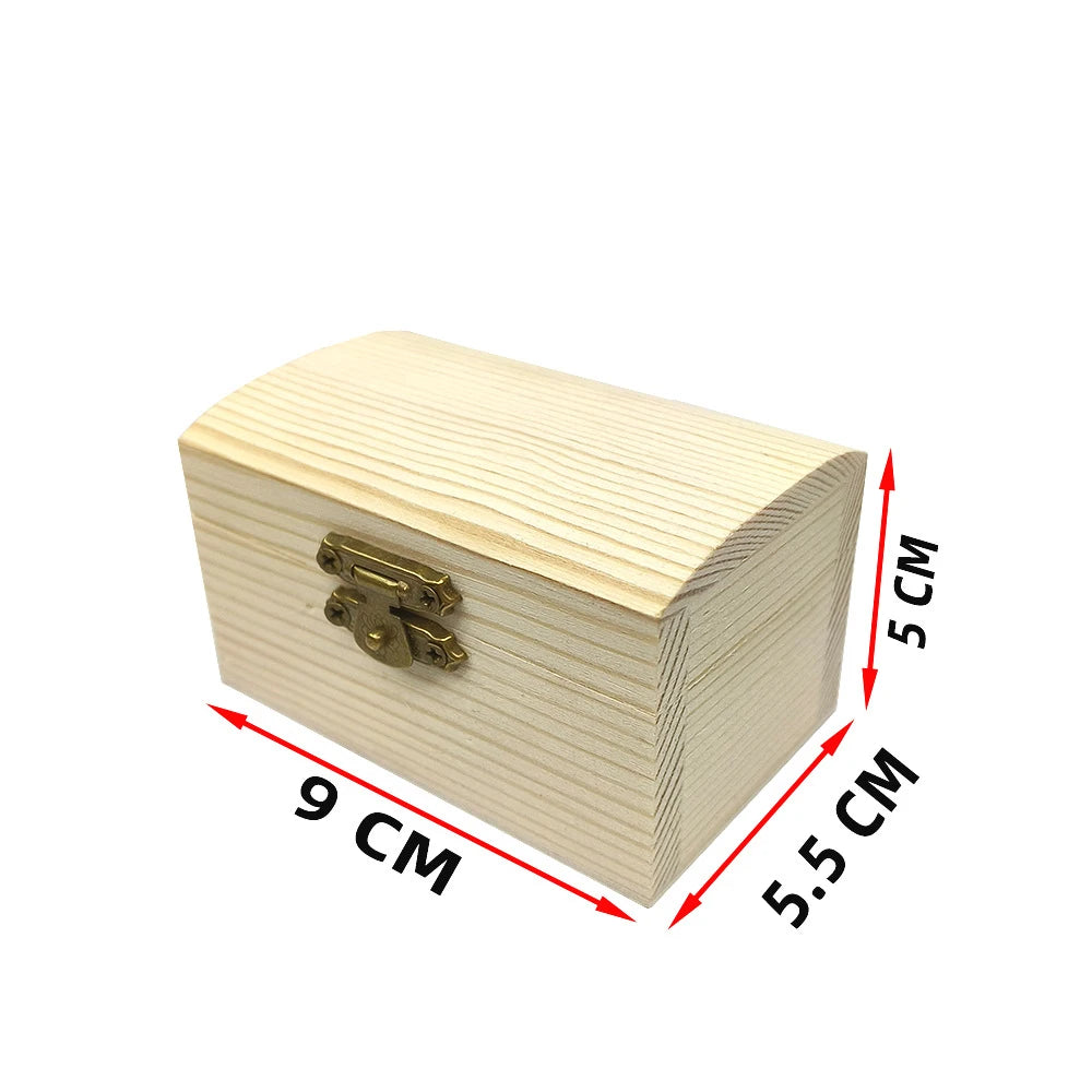 10‑Pack Small Wooden Boxes – Unfinished with Front Clasp for DIY Crafts & Party Decor