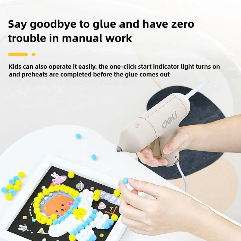 Deli Hot Melt Glue Gun Mini +Transparent Stick Home Repair Tool