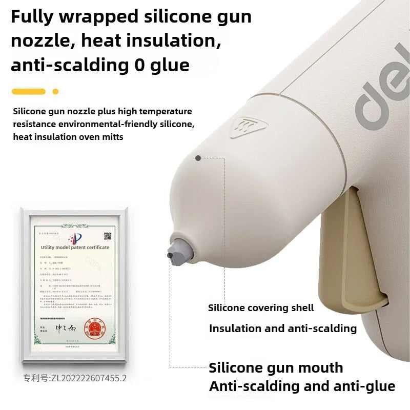 Deli Hot Melt Glue Gun Mini +Transparent Stick Home Repair Tool