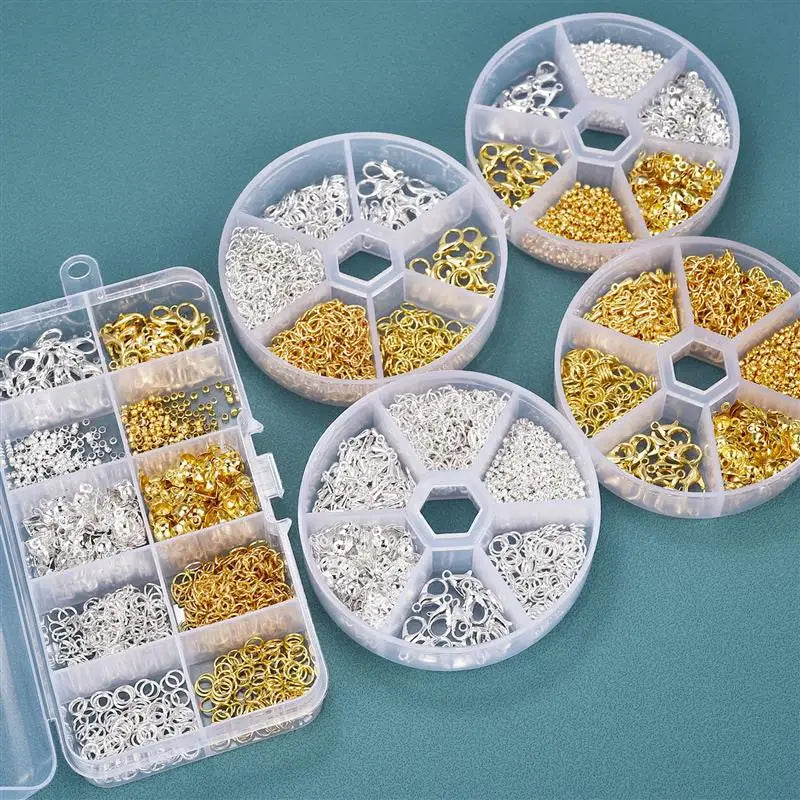 Jewelry Making Kit Box with Lobster Clasp, Jump Rings, Crimps & Beads