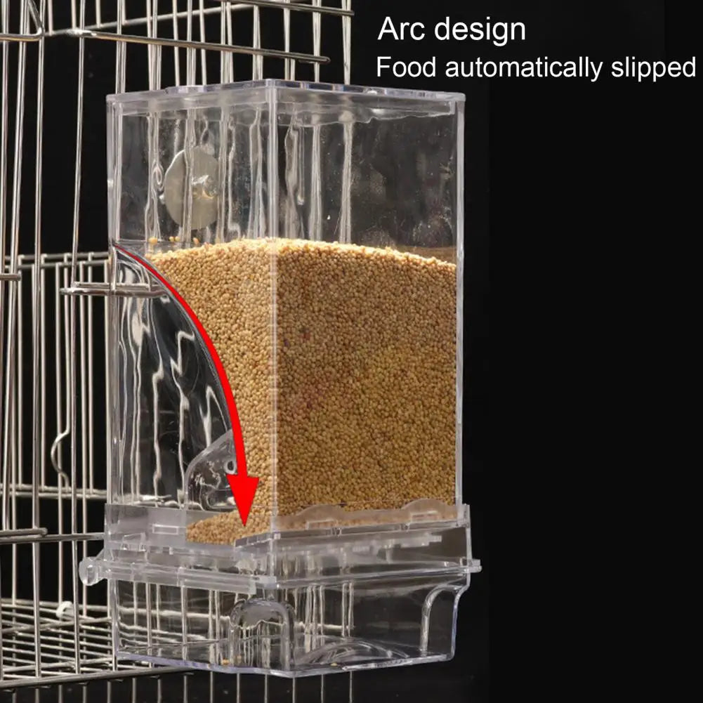 Adjustable Automatic Bird Feeder, Transparent Dispenser for Small Birds