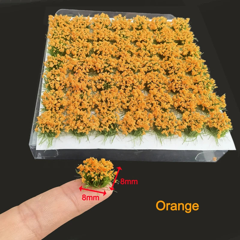 49Pcs 8mm Model Flower Cluster Static Grass 15 Colors DIY Layout