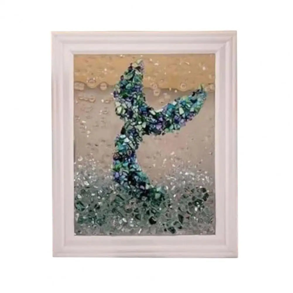 DIY Sea Glass Art Kit with Wooden Frame – Handmade Wall & Desktop Decoration