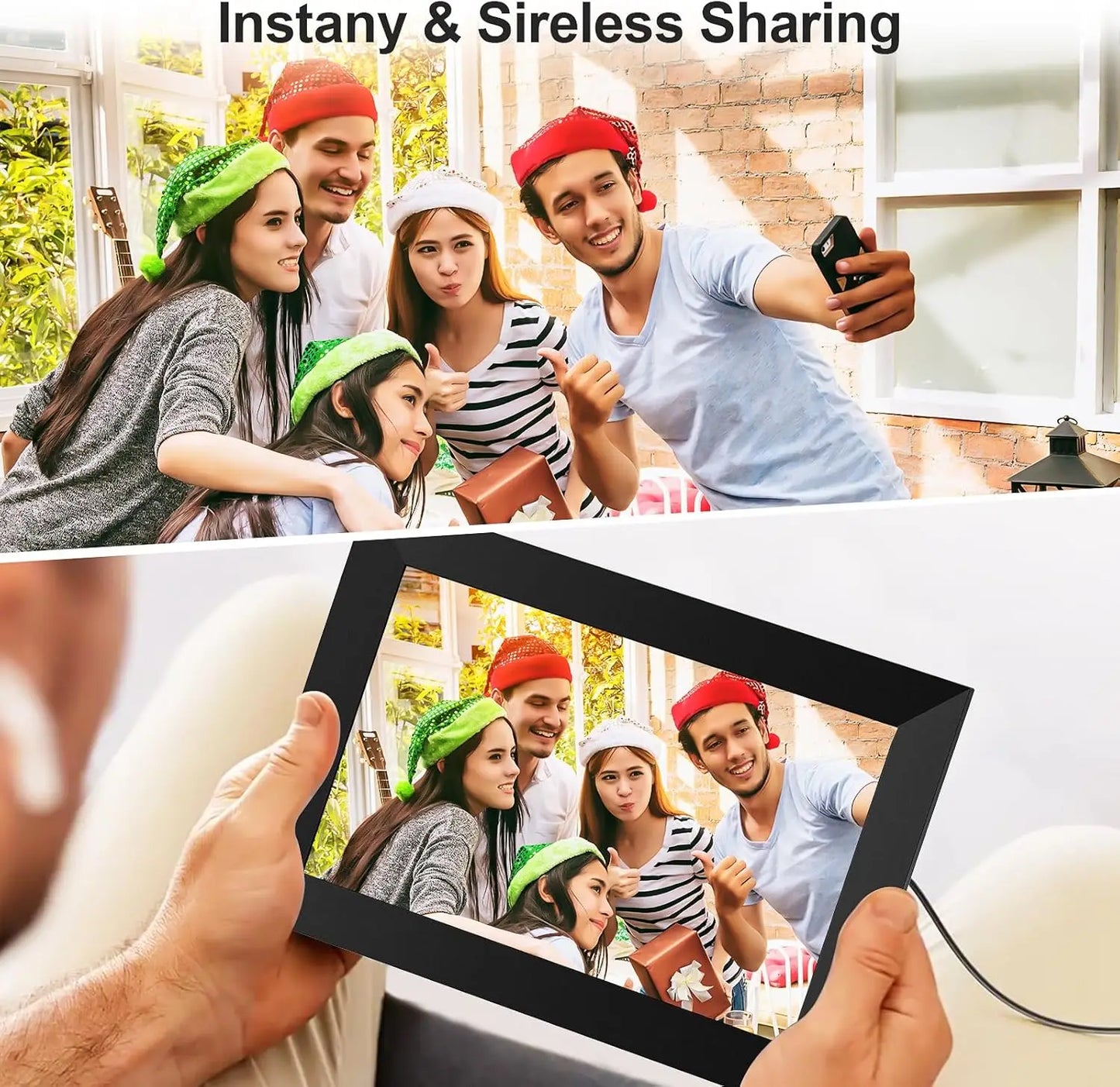 10.1‑Inch WiFi Digital Photo Frame with 32GB/64GB IPS Touch Screen