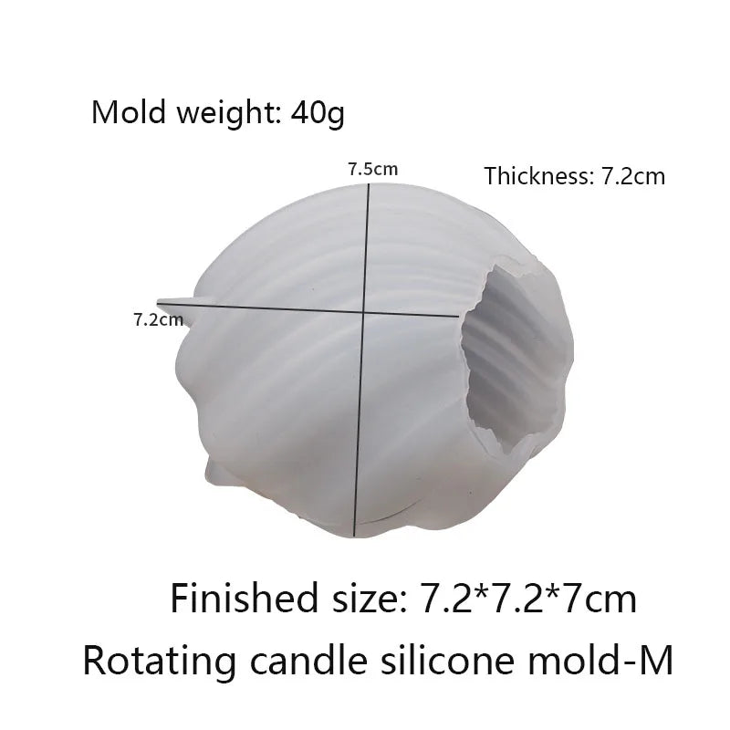 3D Rotating Pillar Candle Silicone Mold Geometric Wave Soap