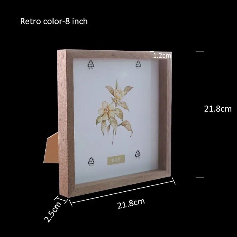 Minimalist Wood Square Frame 4–8 Inch Wall/Tabletop Display