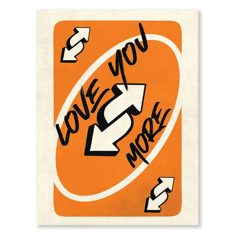 Love You More Vintage Playing Cards Valentine’s Canvas Poster