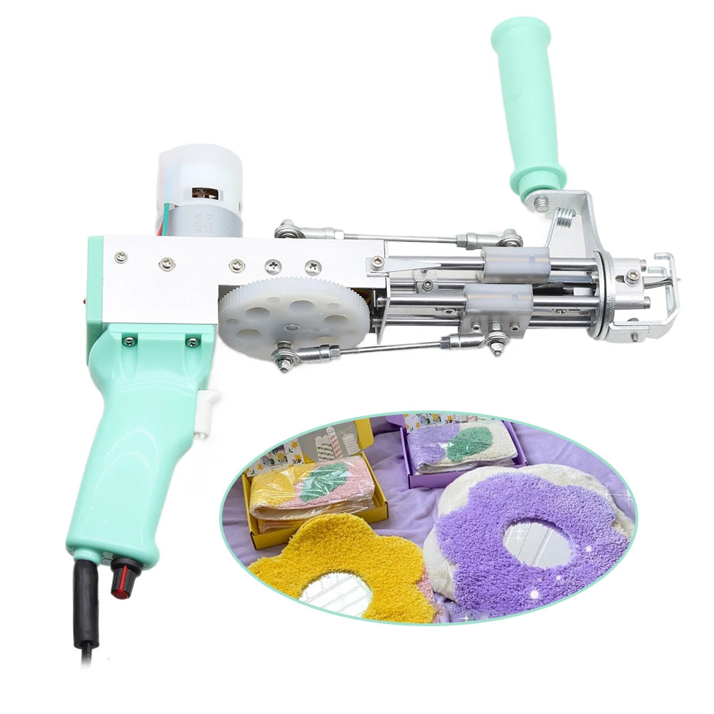 2-in-1 Electric Tufting Gun Starter Kit – Loop/Cut Pile Carpet Weaving Tool