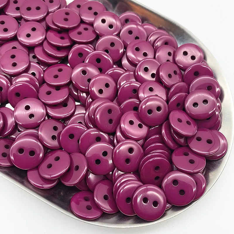 50-Pack Double Eye Resin Buttons 11.5mm – Round & Multicolor