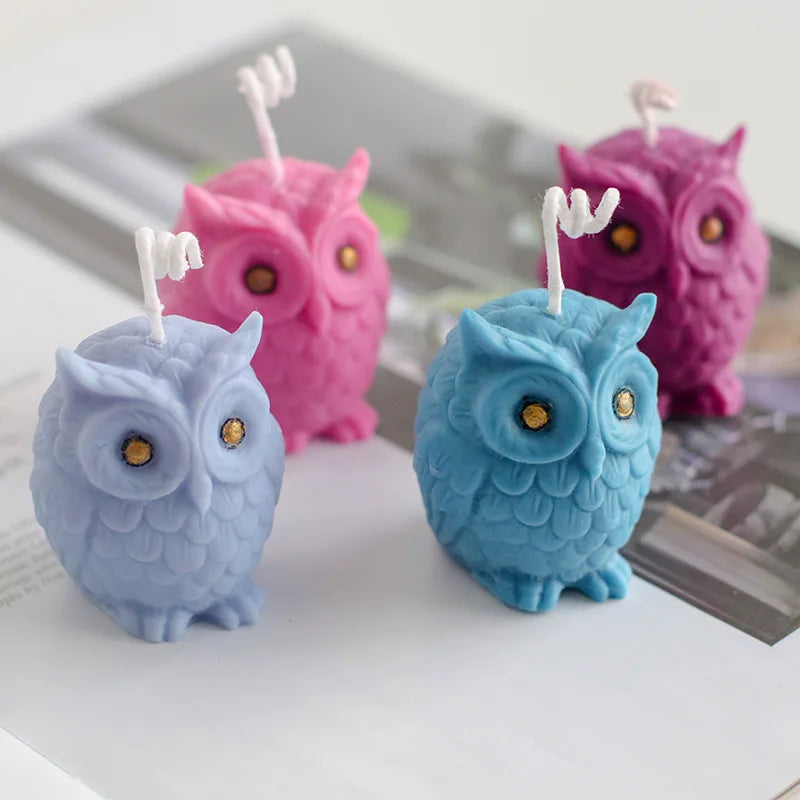 3D Owl Silicone Candle Mold Cute Animal Soap Plaster Resin