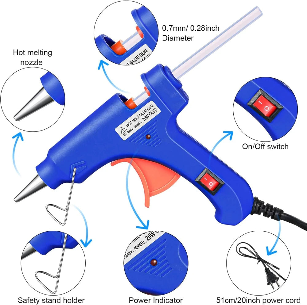 20W Hot Melt Glue Gun +10 Sticks DIY Household Industrial Crafts