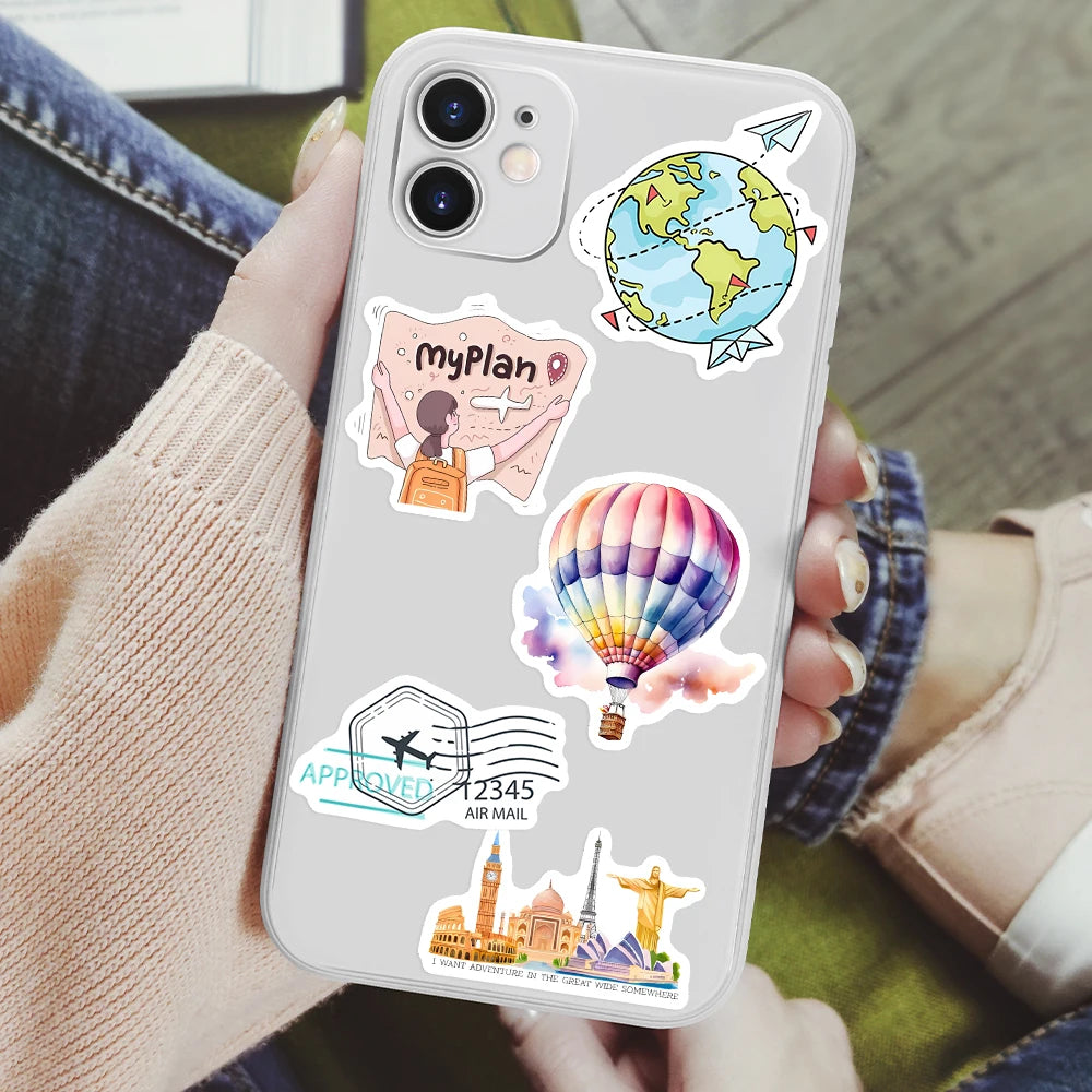 Travel Holiday Stickers DIY Waterproof Luggage Scrapbook