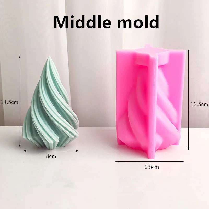 3D Spiral Candle Silicone Mold Wave Geometry Cake Soap