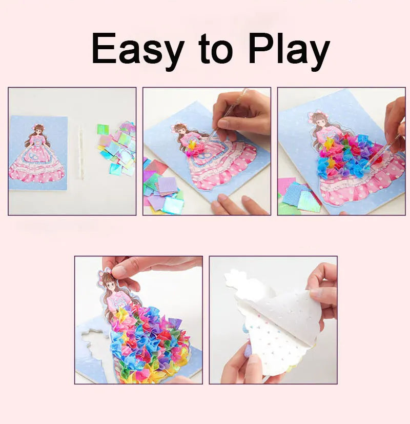 Fabric Art Frenzy Dress Up Puzzle Poke Boards DIY Kit