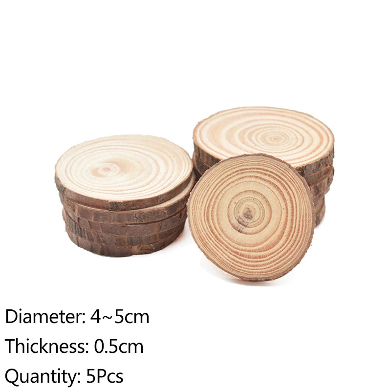 Natural Pine Wood Slices – 3–12cm Thick, Unfinished Round Discs with Bark for DIY Crafts & Rustic Decor