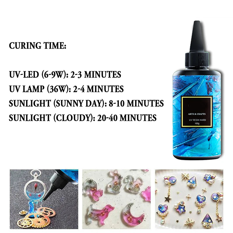 Hard Acrylic UV Resin Glue, Clear for Craft & Jewelry Molds