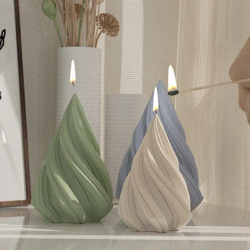 DIY Spiral Cone Candle Silicone Mold Gypsum Resin Decor