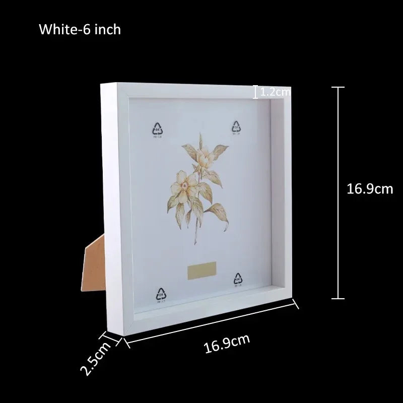 Minimalist Wood Square Frame 4–8 Inch Wall/Tabletop Display