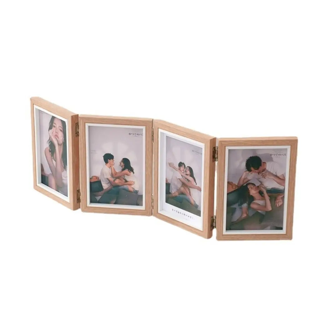 Creative Foldable Hinge Photo Frame 2/3/4/5 Linked Wooden