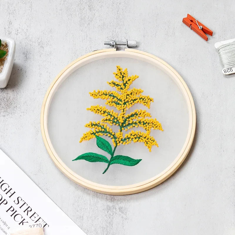 DIY Embroidery Starter Kit – Flowers & Plants Pattern