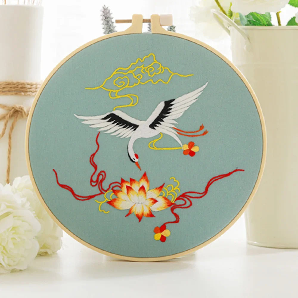 Birds Pattern Embroidery Kit for Beginners – DIY Cross Stitch Set