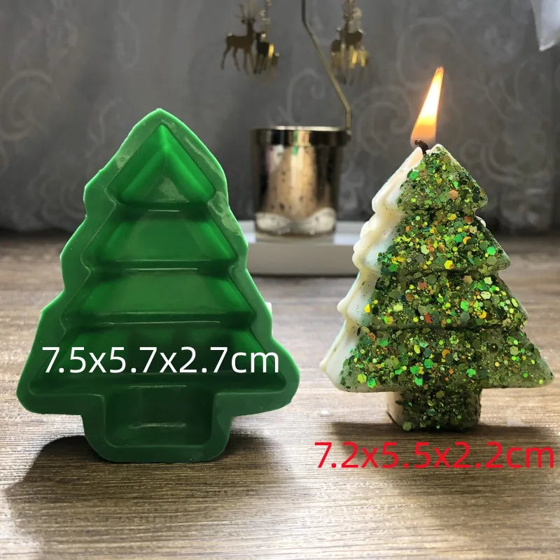 3D Christmas Tree Silicone Mold for Candle, Soap & Resin DIY