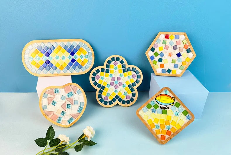 Bamboo Mosaic DIY Coasters Handmade Cup Mat Craft Kit