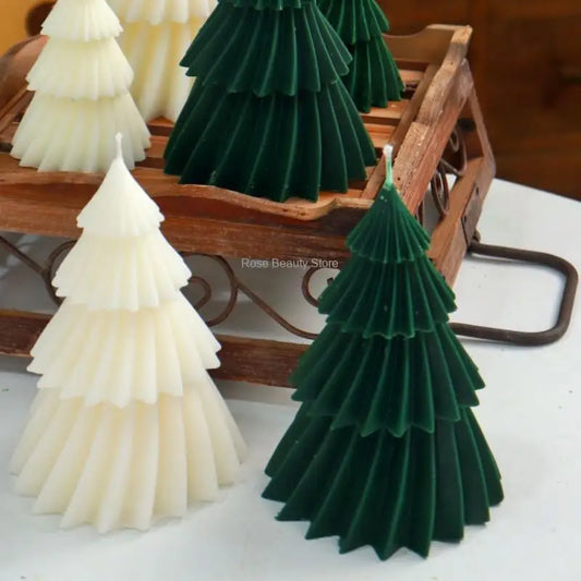 3D Christmas Tree Candle Silicone Mold DIY Soap Resin Holiday Gifts