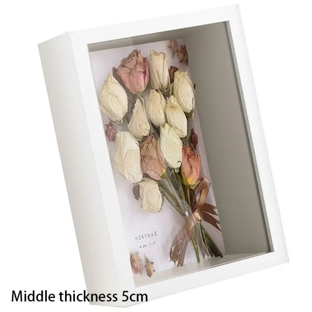 Floating Wood Deep Box Display Frame For Flowers & Memories