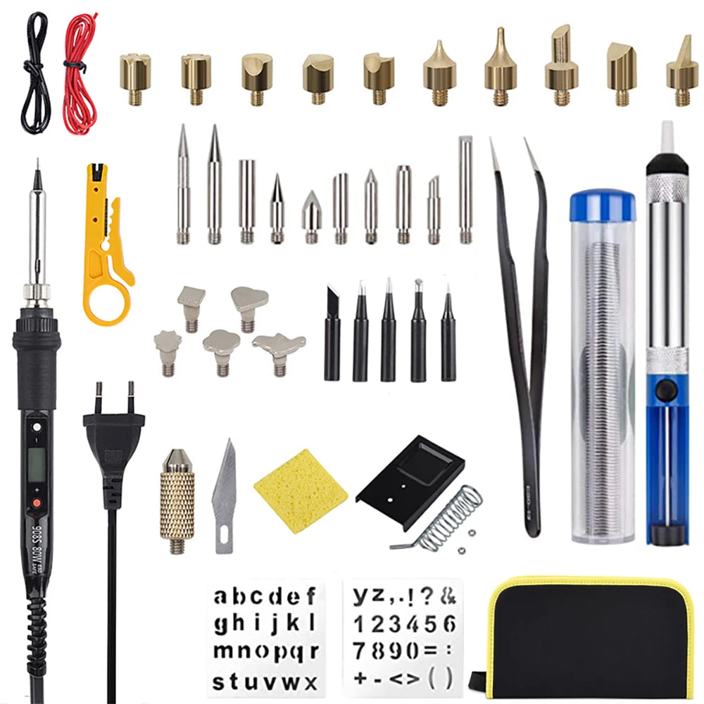 80W Engraving & Soldering Pen, Wood Burning Kit (28 Tips)