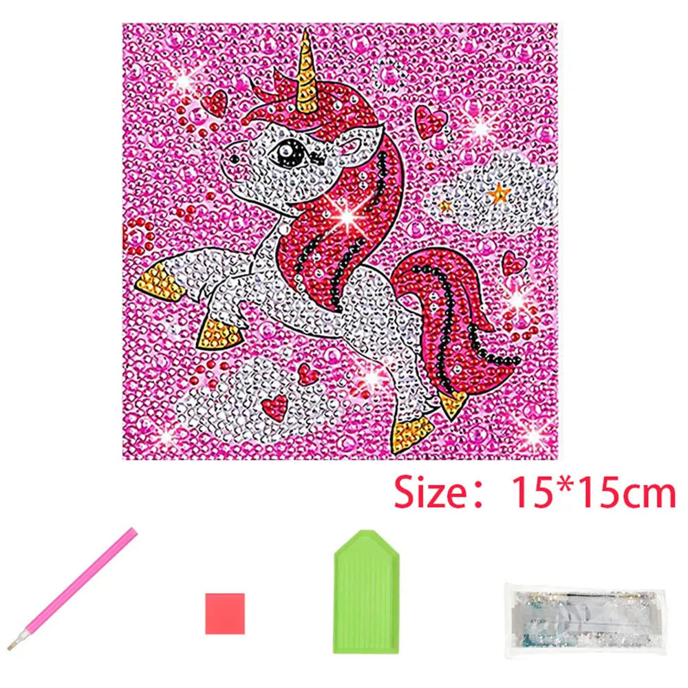 Kids Big Gem Diamond Painting Kit 12 Stickers 5D DIY Craft