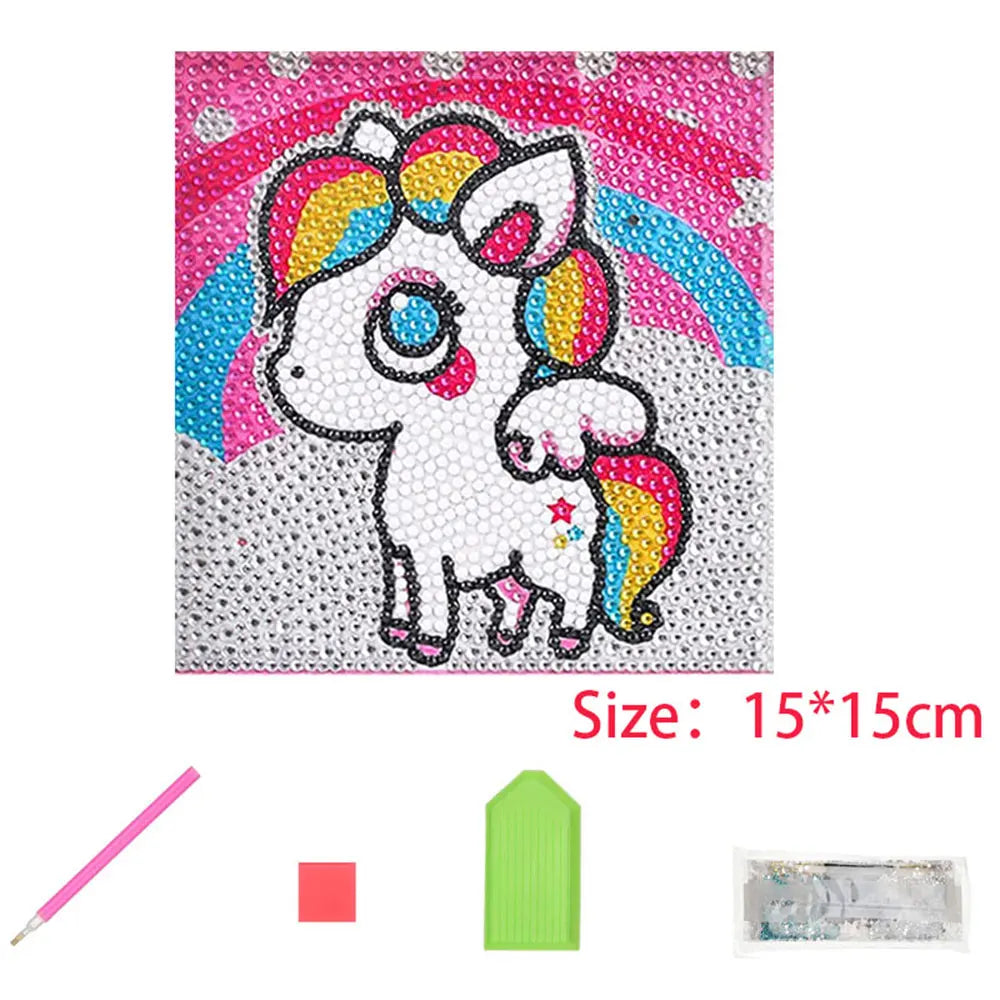 Kids Big Gem Diamond Painting Kit 12 Stickers 5D DIY Craft