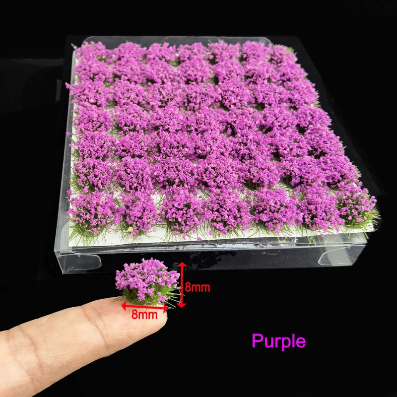 49Pcs 8mm Model Flower Cluster Static Grass 15 Colors DIY Layout