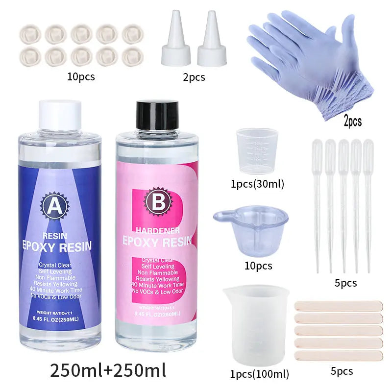 1:1 Crystal Clear Epoxy Resin Kit – High Gloss, Bubble‑Free for Coating & Casting