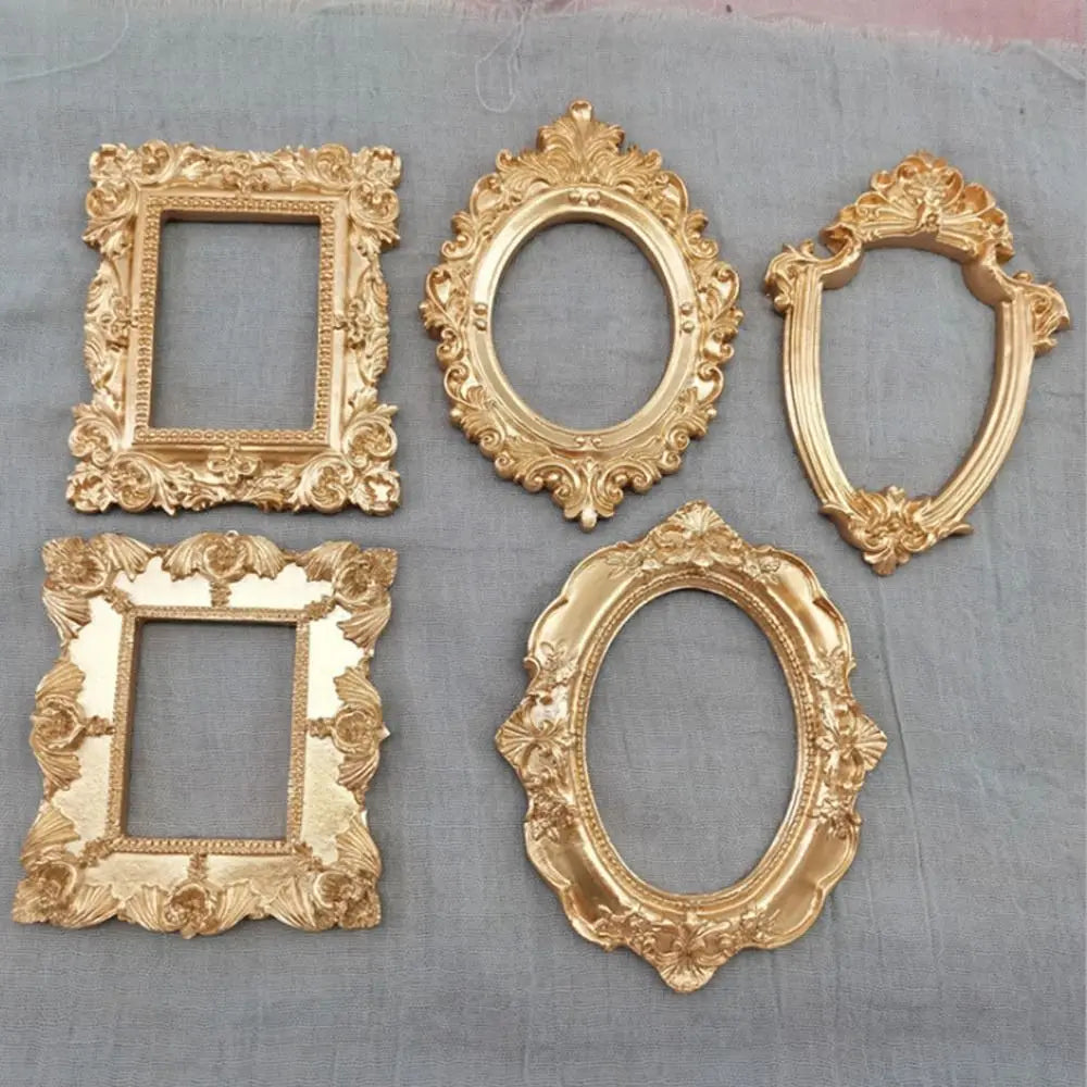 Golden Retro Photo Frame Victorian Jewelry Decor Photography